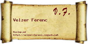 Velzer Ferenc névjegykártya